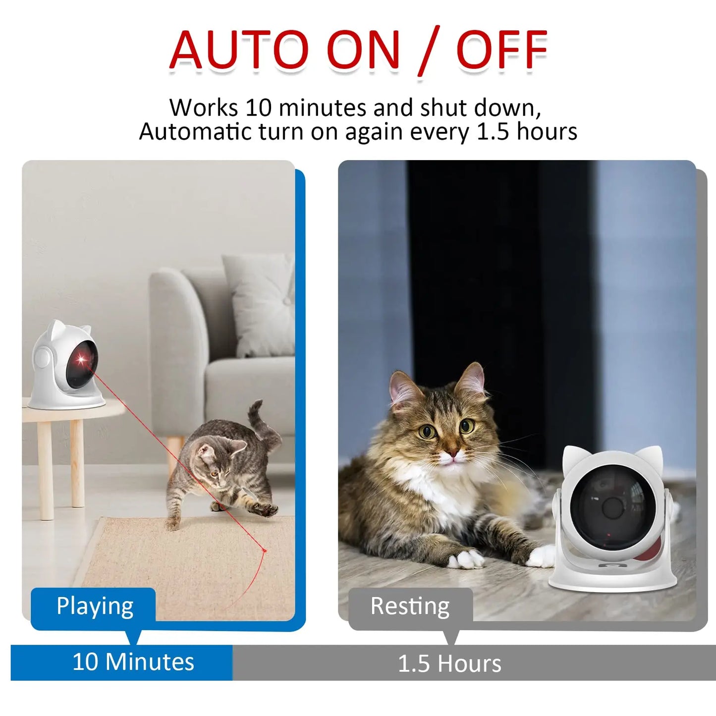 Automatic Laser Cat Toys Interactive Smart Robot Puppy Dog Kitten Electric Teaser Toy Rechargeable Cat Laser Toy Pet Supplies