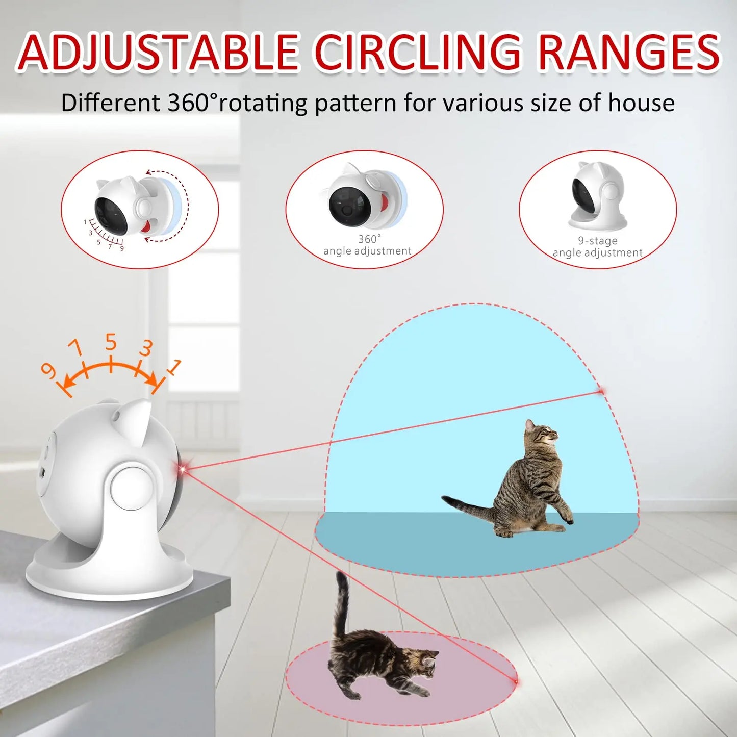 Automatic Laser Cat Toys Interactive Smart Robot Puppy Dog Kitten Electric Teaser Toy Rechargeable Cat Laser Toy Pet Supplies